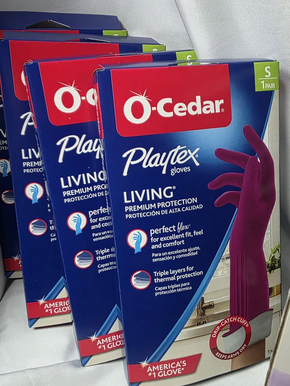 Auto-matic Soap Dispenser & (4pks) O-Cedar Small Playtex Premium Gloves &